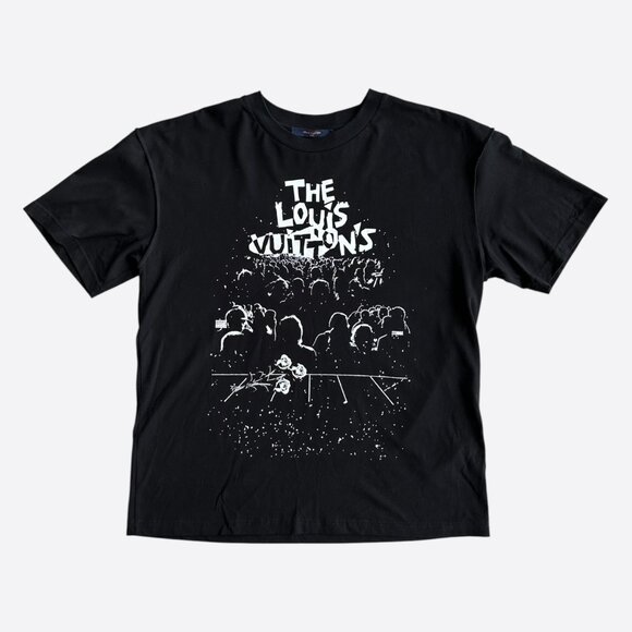 Louis Vuitton Black & White Vuittons Graphic T-Shirt - Picture 1 of 8